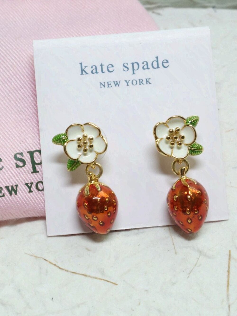 Kate Spade Picnic Perfect Strawberry Earrings - Red